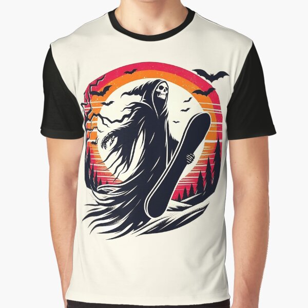 Ghost Skeleton  Skateboard Halloween Costume Funny Skateboarding T-Shirt by KAYDEE01212 ✨ Hoodie, Sweatshirt (Image 1)