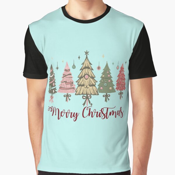 Merry Christmas – Fashion Sketch Style Assorted Holiday Trees T-Shirt by NoGoodDeeds Hoodie, Sweatshirt (Image 1)