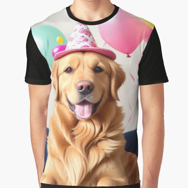 Funny cute Golden Retriever in birthday party by Tio-Tecun T-Shirts, Hoodie, Sweatshirt | BlankRebels.com (Image 1)
