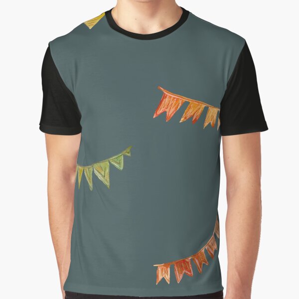 Happy birthday flags pattern a watercolor turquoise by Yana Mustafina | Boho Soulful Designs T-Shirts, Hoodie,... (Image 1)