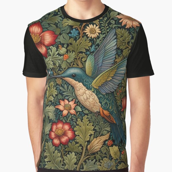 Elegant vintage hummingbird botanical forest floral garden by hollycooper