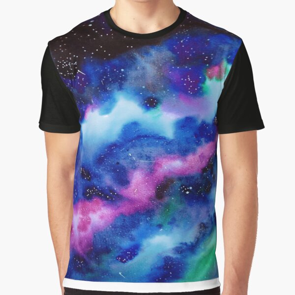Space Art Watercolour. Nebula, Galaxy Painting Illustration by tachadesigns T-Shirts, Hoodie, Sweatshirt (Image 1)
