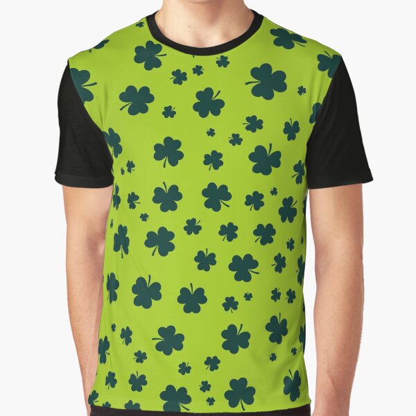 Green Lucky Leaf Shamrock Irish Clover Pattern St Patrick's Day by ILLYL Creatives T-Shirts, Hoodie, Sweatshirt (Image 1)