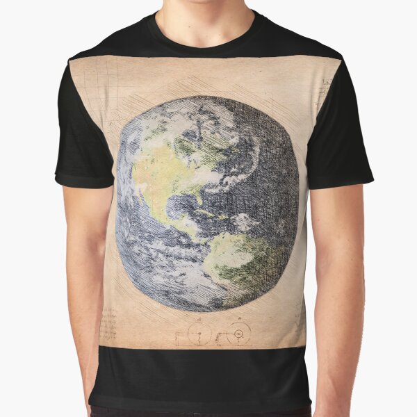 Da Vinci Sketch Art Planet Earth - Vintage by Rayyanz T-Shirts, Hoodie, Sweatshirt | BlankRebels.com (Image 1)
