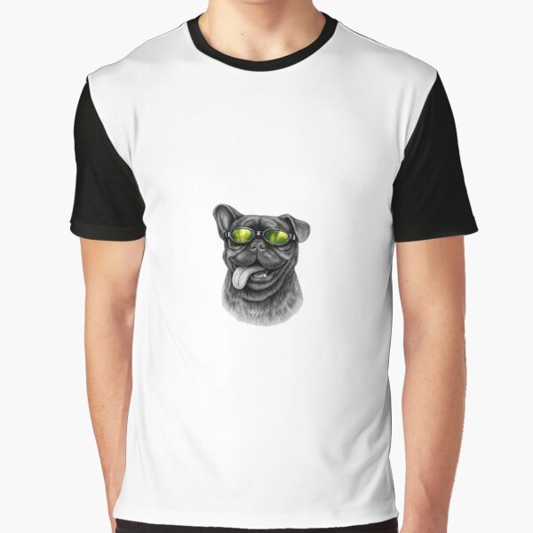 Pug Sketch in Goggles (Black) - The Dog You Chose by DogYouChose T-Shirts, Hoodie, Sweatshirt | BlankRebels.com (Image 1)