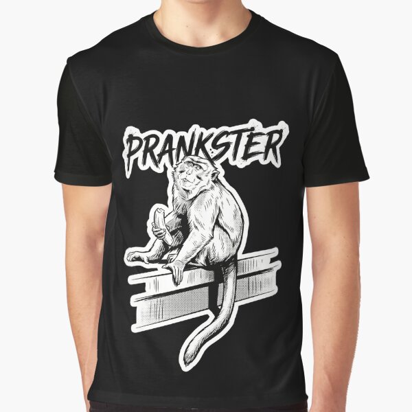 The Prankster | Urban Graffiti Monkey with Banana Street Art by FluffinCool T-Shirts, Hoodie, Sweatshirt (Image 1)