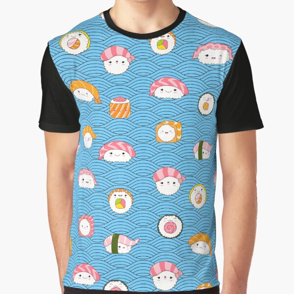 Cute Kawaii Sushi Pattern by Maria Garcia T-Shirts, Hoodie, Sweatshirt | BlankRebels.com (Image 1)