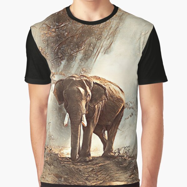 Elephant in the jungle, pencil sketch style by crea-homedesign T-Shirts, Hoodie, Sweatshirt | BlankRebels.com (Image 1)