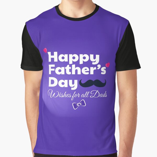 Happy Fathers Day Greeting Title on Violet Background by jayson salvador T-Shirts, Hoodie, Sweatshirt (Image 1)