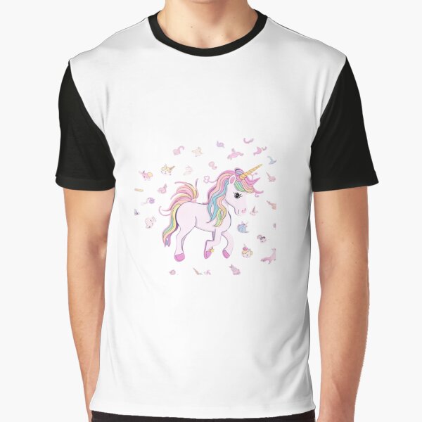 A clipart of a cute multicolored unicorn. by Vegasstickers T-Shirts, Hoodie, Sweatshirt | BlankRebels.com (Image 1)