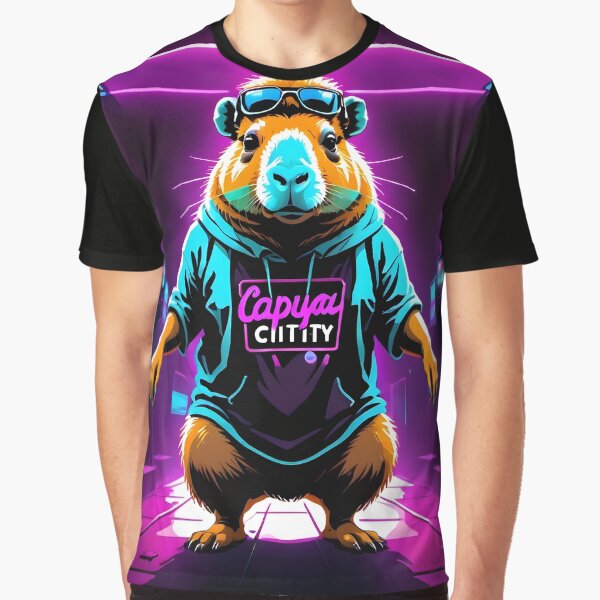 Capybara City – Neon Streetwear Animal Art by The Wise Possum Co T-Shirts, Hoodie, Sweatshirt | BlankRebels.com (Image 1)