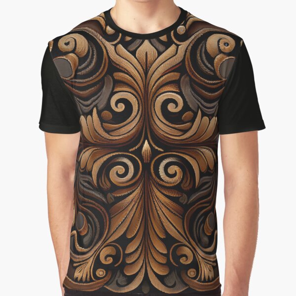 Brown New Traditional Pattern Digital Painting by CodeAndColors T-Shirts, Hoodie, Sweatshirt | BlankRebels.com (Image 1)