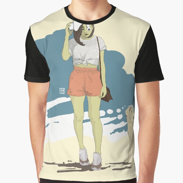 Futuristic girl with dog by vrojart T-Shirts, Hoodie, Sweatshirt | BlankRebels.com (Image 1)