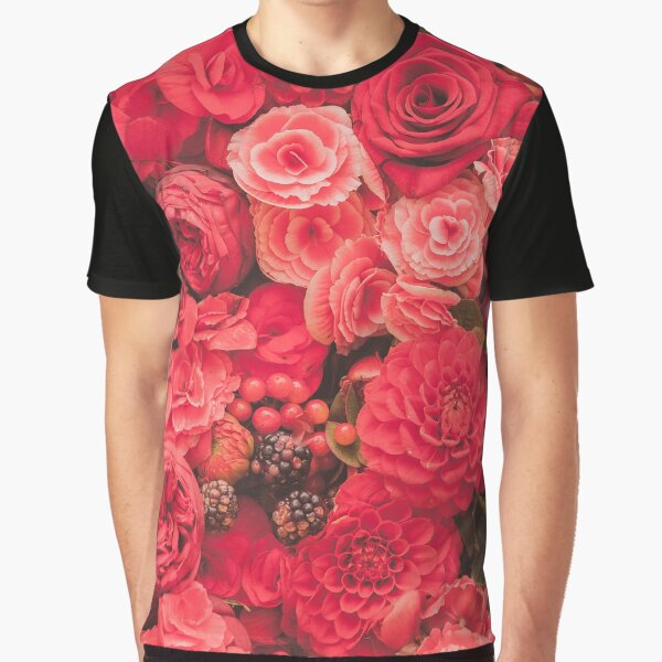 Red Flowers Pattern by JacobIV T-Shirts, Hoodie, Sweatshirt | BlankRebels.com (Image 1)