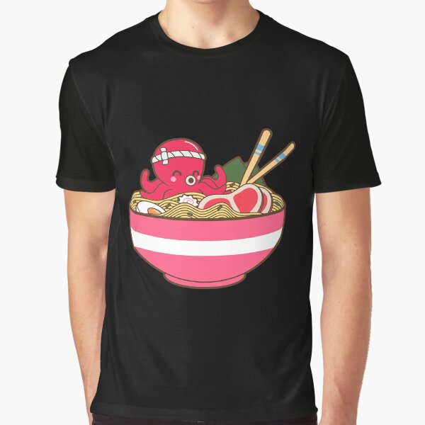 Kawaii Japanese Anime Ramen Soup Bowl Otaku Cute Octopus by MoniquePop1703 T-Shirts, Hoodie, Sweatshirt (Image 1)