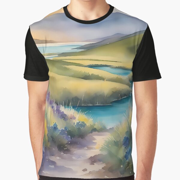 Purple Flowers in Alpine Landscape by CalmnessbyChoice T-Shirts, Hoodie, Sweatshirt | BlankRebels.com (Image 1)