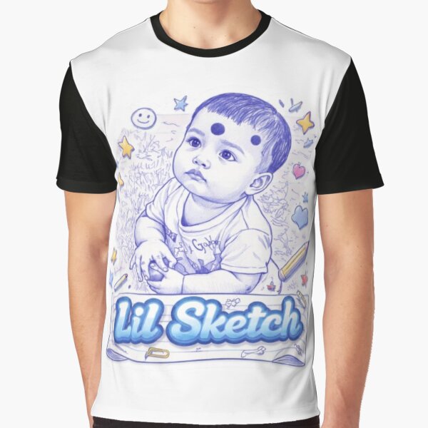 Lil Sketch – Cute Hand-Drawn Baby Art Sticker | Blue Pen Sketch Style by Begena T-Shirts, Hoodie, Sweatshirt (Image 1)