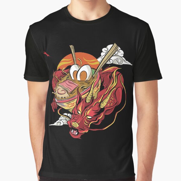 Japanese Dragon With Ramen Bowl by OnepixArt T-Shirts, Hoodie, Sweatshirt | BlankRebels.com (Image 1)