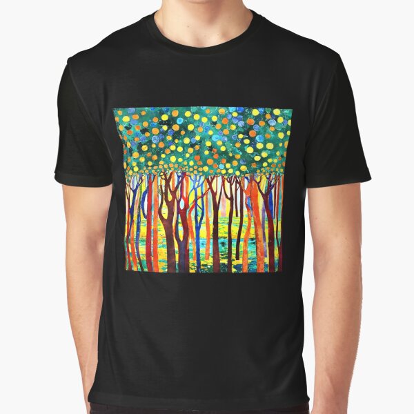 Fantasy Funky Forest Colorful Trees Abstract Digital Art by DEC02 T-Shirts, Hoodie, Sweatshirt | BlankRebels.com (Image 1)