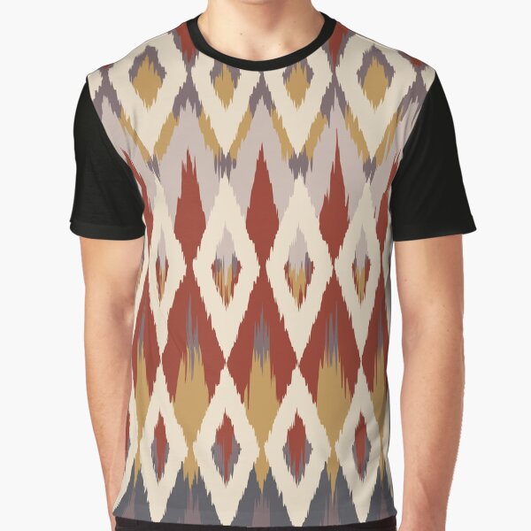 Boho Ikat Pattern, Red, Gray, Mustard Yellow by meggydesigns