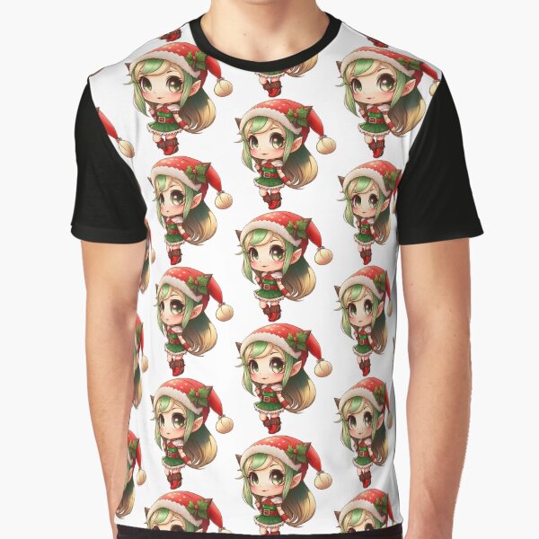 Merry Chibi Christmas Elf by TheChibiStore T-Shirts, Hoodie, Sweatshirt | BlankRebels.com (Image 1)