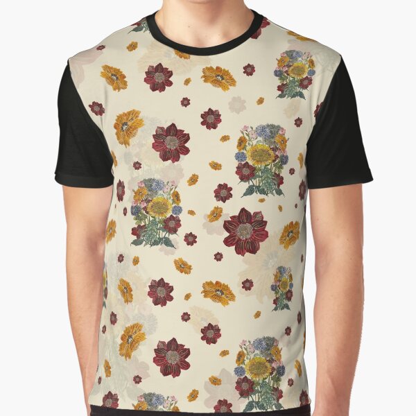 Bouquet flower seamless pattern on beige background by Yana Mustafina | Boho Soulful Designs T-Shirts, Hoodie,... (Image 1)
