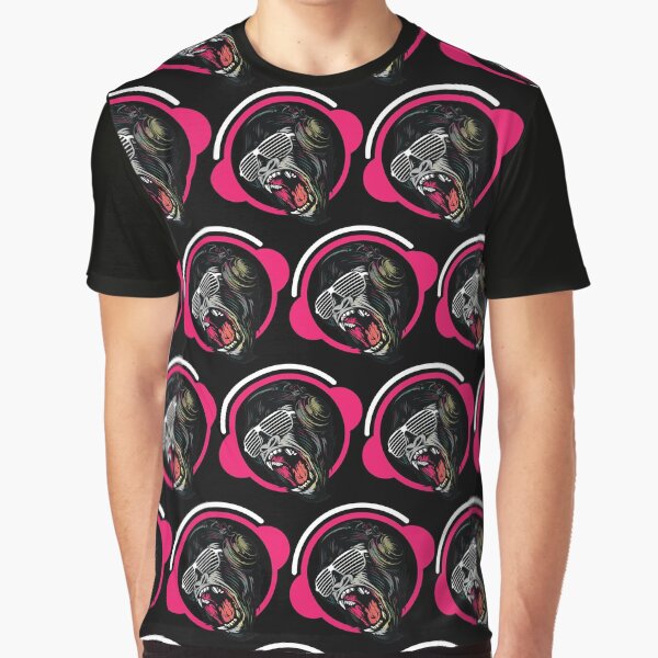 DJ monkey, Party Pattern on black by coffeeapparel T-Shirts, Hoodie, Sweatshirt | BlankRebels.com (Image 1)