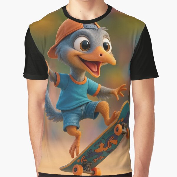Skater Ornithomimus Dinosaur by Sillytoe T-Shirts, Hoodie, Sweatshirt | BlankRebels.com (Image 1)