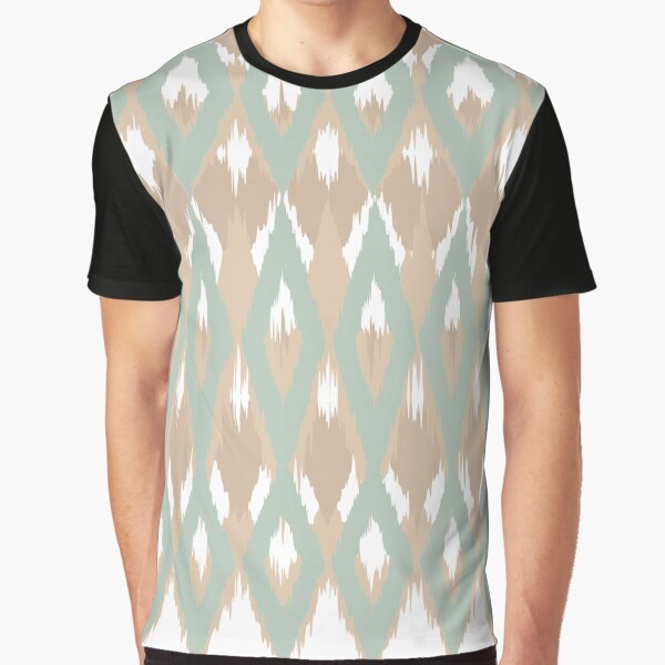Boho, Ikat Pattern, Blush and Teal Green by meggydesigns