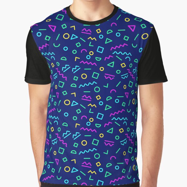 Dark Blue 90'S Retro Geometric Pattern T-Shirts, Hoodie, Sweatshirt