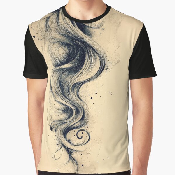 Flowing Hair Sketch. by RGShirtWorks T-Shirts, Hoodie, Sweatshirt | BlankRebels.com (Image 1)
