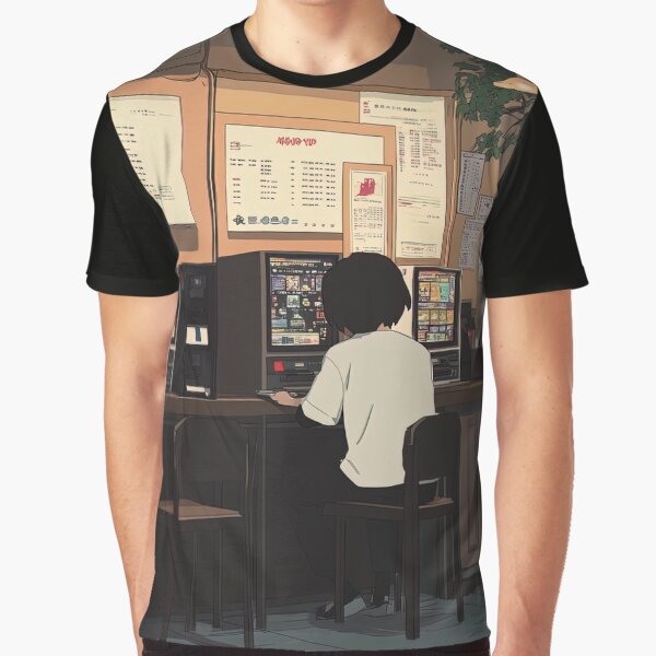 Gaming cafe | Anime style by ComicsFactory T-Shirts, Hoodie, Sweatshirt | BlankRebels.com (Image 1)
