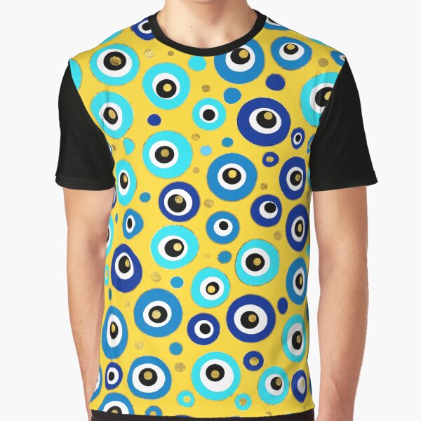 Evil Eye protection pattern on yellow by k9printart T-Shirts, Hoodie, Sweatshirt | BlankRebels.com (Image 1)