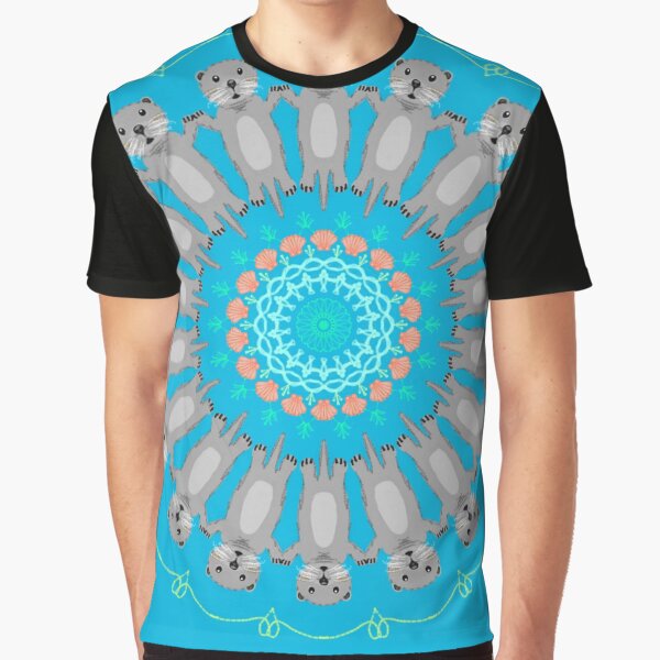 Otter Float Mandala Design by MandalaZoo T-Shirts, Hoodie, Sweatshirt | BlankRebels.com (Image 1)