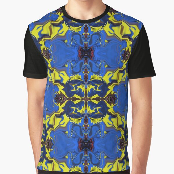 Kallexos-Design- Yellow in Blue- Hippie Fantasy Design by Kallexos T-Shirts, Hoodie, Sweatshirt | BlankRebels.com (Image 1)