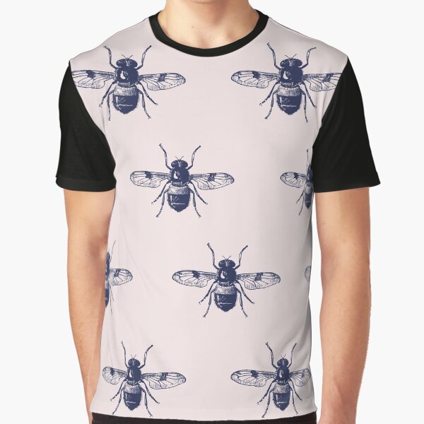 vintage bee dark academia pattern in navy and cream by neopop T-Shirts, Hoodie, Sweatshirt | BlankRebels.com (Image 1)