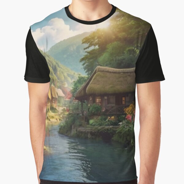 Forest Serenity in the Magical Village by BlareBlare T-Shirts, Hoodie, Sweatshirt | BlankRebels.com (Image 1)
