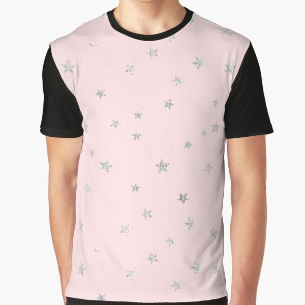Pretty Y2K Glitter Stars Design in Rose by Femme Pastel Collective T-Shirts, Hoodie, Sweatshirt | BlankRebels.com (Image 1)