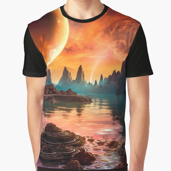 Planet over stunning landscape by unknown-places T-Shirts, Hoodie, Sweatshirt | BlankRebels.com (Image 1)