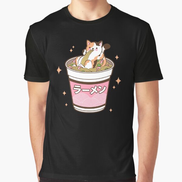 Copy of Kawaii Cat Eating Ramen Noodles Japanese Food Anime by Paula Helit T-Shirts, Hoodie, Sweatshirt (Image 1)