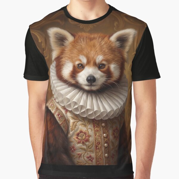 Renaissance Red Panda cool animal Tudor style portrait art by Vintage Designs + T-Shirts, Hoodie, Sweatshirt (Image 1)