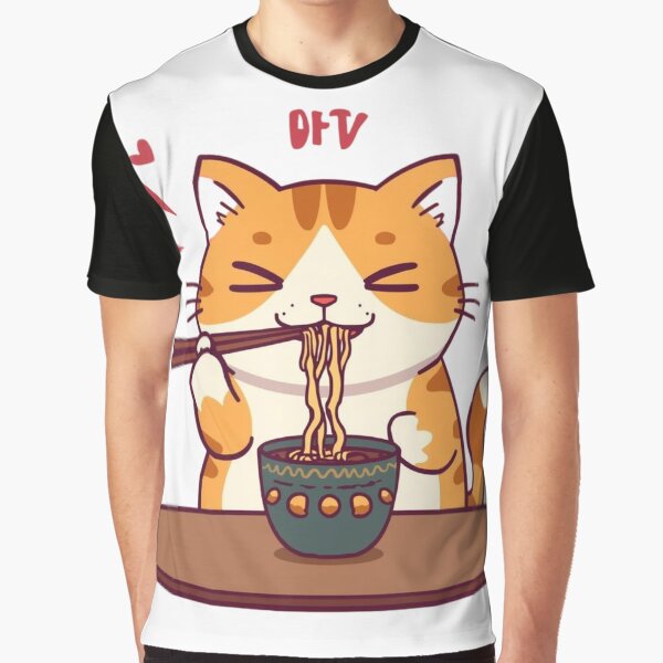Cute cat eating Ramen by JosueShop101 T-Shirts, Hoodie, Sweatshirt | BlankRebels.com (Image 1)