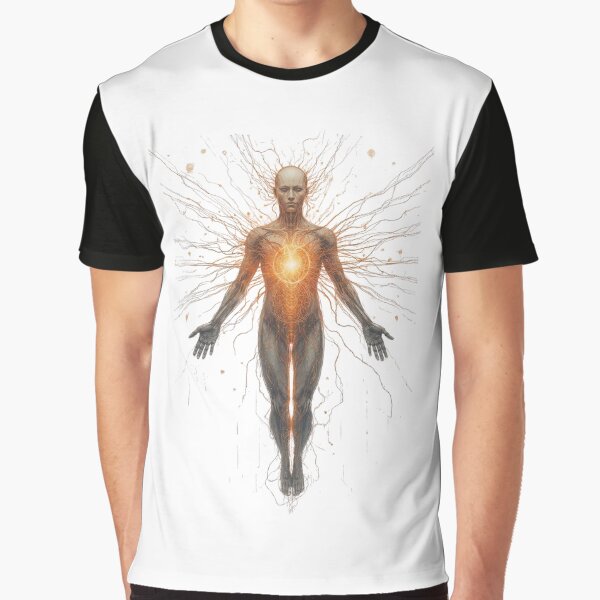 Human & AI Symbiosis – Hand-Drawn Sketch Futuristic Art by Jennah T-Shirts, Hoodie, Sweatshirt | BlankRebels.com (Image 1)