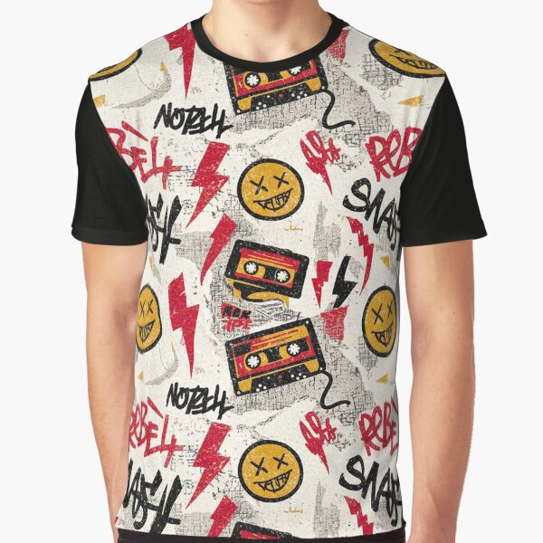 90s Grunge Pattern – Ripped Paper, Graffiti, and Vintage Street Style by skysshobu T-Shirts, Hoodie, Sweatshirt (Image 1)