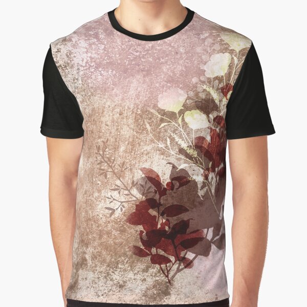Textured Red Brown Floral Silhouette Seco Tierra T-Shirts, Hoodie, Sweatshirt