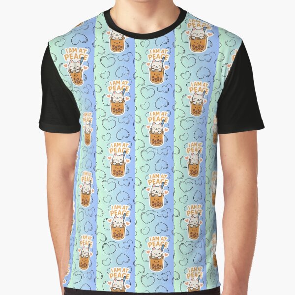 I Am At Peace Cat iPhone Case | Kawaii Bubble Tea Design by mirozeliea T-Shirts, Hoodie, Sweatshirt (Image 1)