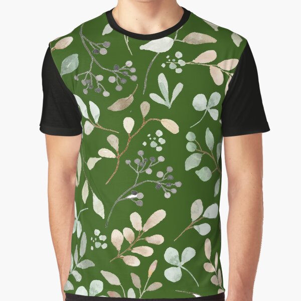 Green Floral Leaf Art by Rell1970 T-Shirts, Hoodie, Sweatshirt | BlankRebels.com (Image 1)