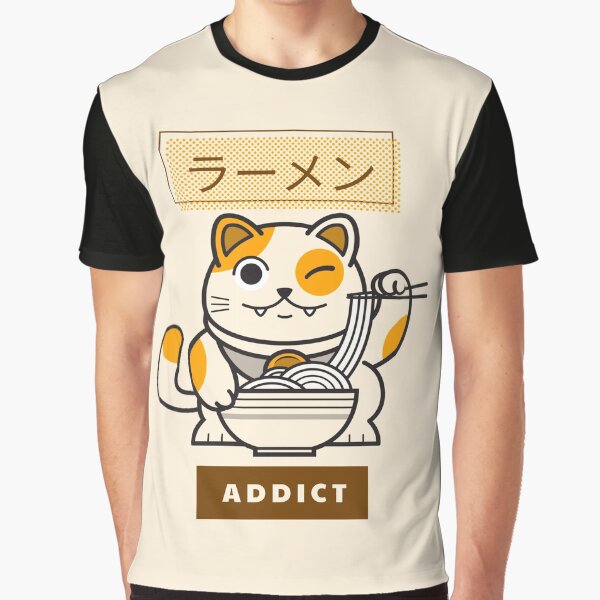 Vintage Cat eating ramen noodles Japanese Ramen Addict Neko ramen by TamGustam T-Shirts, Hoodie, Sweatshirt (Image 1)