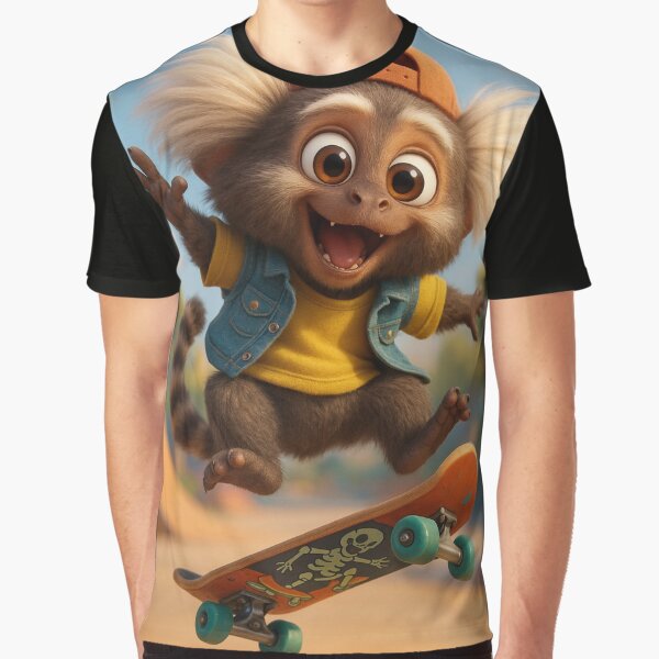 Skater Marmoset Monkey by Sillytoe T-Shirts, Hoodie, Sweatshirt | BlankRebels.com (Image 1)
