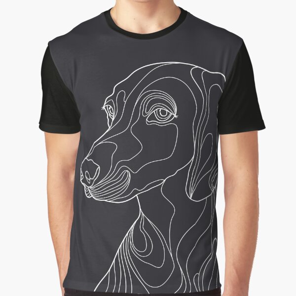Monochrome Dachshund Line Art Portrait by Voysla T-Shirts, Hoodie, Sweatshirt | BlankRebels.com (Image 1)